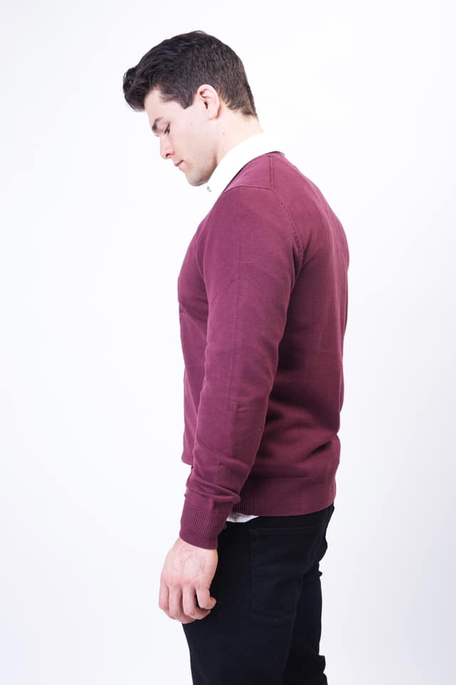 Wakerlook MENS COTTON BLEND Burgundy SWEATER - JSL FashionMensJSL FashionSky Blue SaffronWKL400WJ02