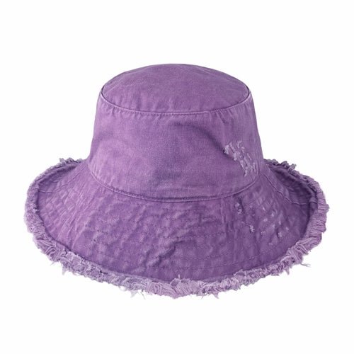 Wide Brim Frayed Bucket Hat - JSL FashionHatsJSL FashionCrimson Hector1 Pack - BH201PS