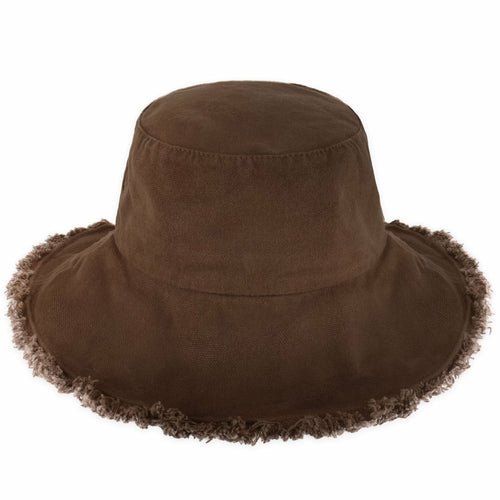 Wide Brim Frayed Bucket Hat - JSL FashionHatsJSL FashionCrimson Hector1 Pack - BH201BR