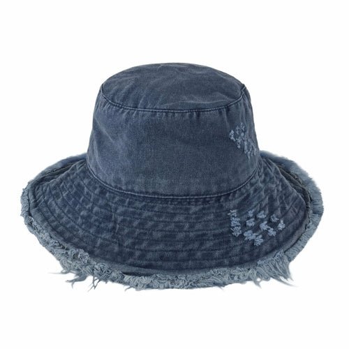 Wide Brim Frayed Bucket Hat - JSL FashionHatsJSL FashionCrimson Hector1 Pack - BH201MT