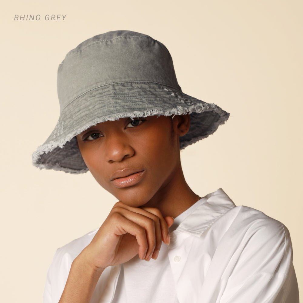 Wide Brim Frayed Bucket Hat - JSL FashionHatsJSL FashionCrimson Hector1 Pack - BH201BD