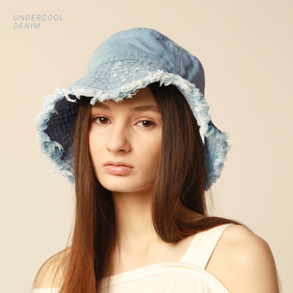 Wide Brim Frayed Bucket Hat - JSL FashionHatsJSL FashionCrimson Hector1 Pack - BH201BD