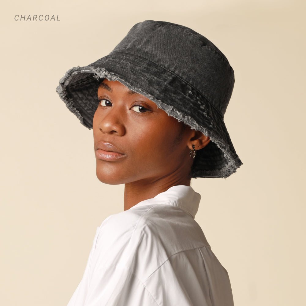 Wide Brim Frayed Bucket Hat - JSL FashionHatsJSL FashionCrimson Hector1 Pack - BH201LG