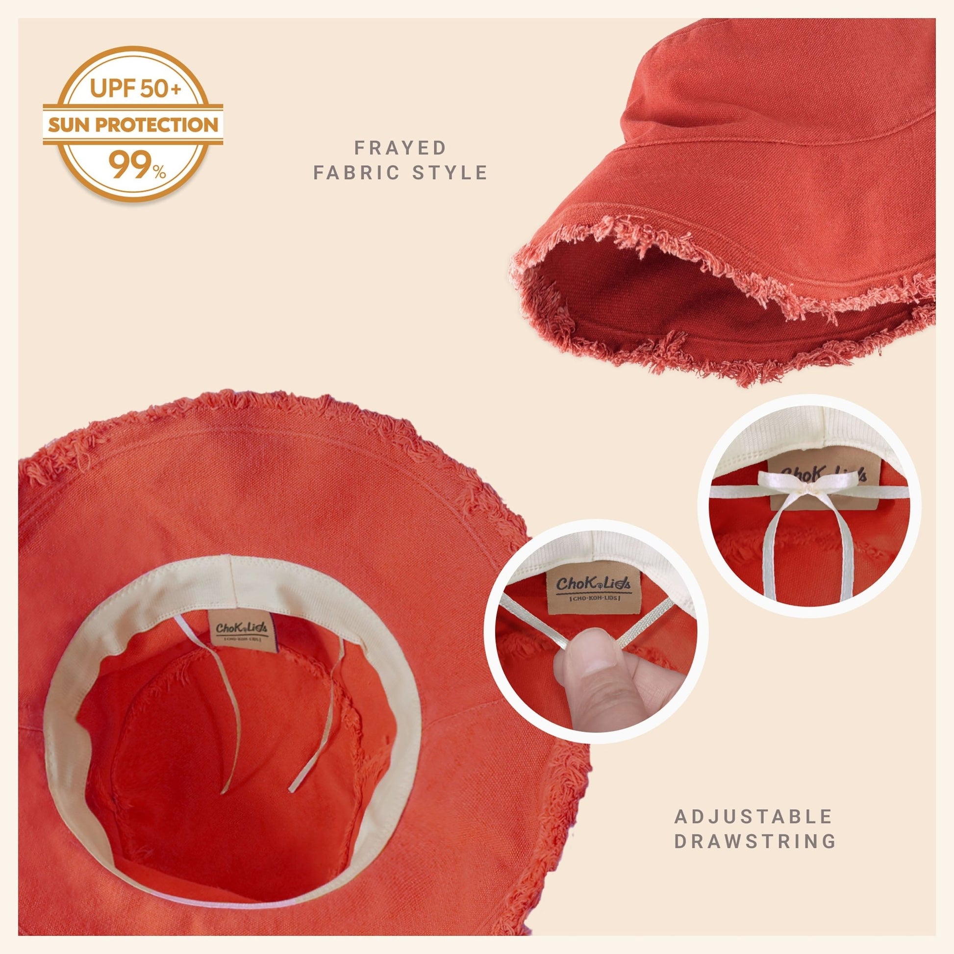 Wide Brim Frayed Bucket Hat - JSL FashionHatsJSL FashionCrimson Hector1 Pack - BH201BJ