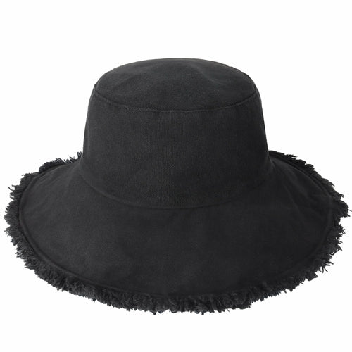 Wide Brim Frayed Bucket Hat - JSL FashionHatsJSL FashionCrimson Hector1 Pack - BH201MS