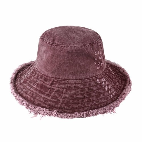 Wide Brim Frayed Bucket Hat - JSL FashionHatsJSL FashionCrimson Hector1 Pack - BH201WV