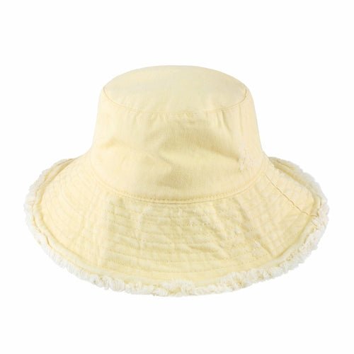 Wide Brim Frayed Bucket Hat - JSL FashionHatsJSL FashionCrimson Hector1 Pack - BH201WV