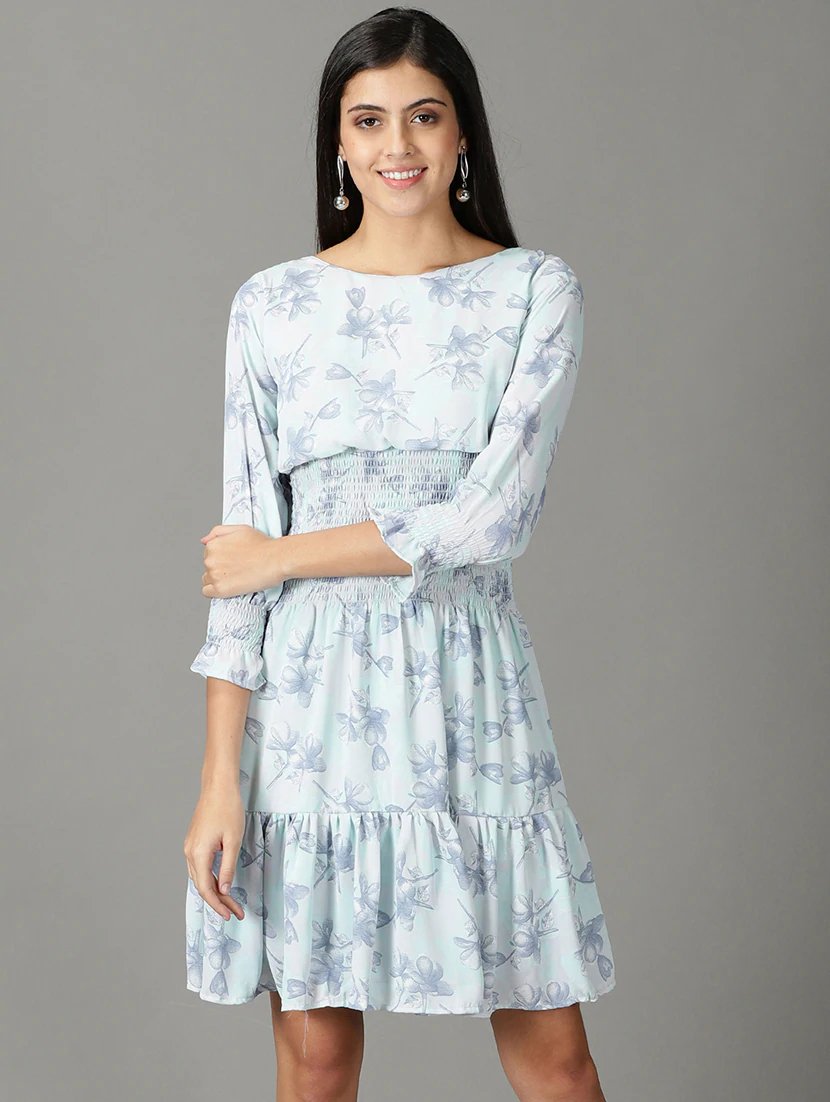 Women'S Tiered Dress Floral Dress - JSL FashionWomen's ClothingJSL FashionPear Summer LilacAOM_228XLLIGHT BLUE