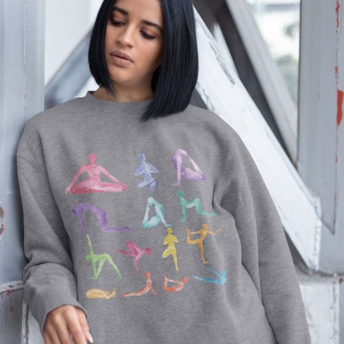 Yoga Theme Crewneck Sweatshirt - JSL FashionSweaters & HoodiesJSL FashionYellow Pandora2222924837