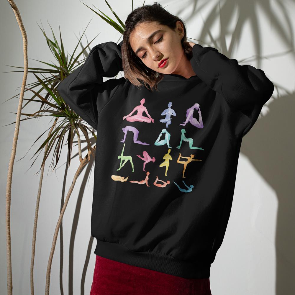 Yoga Theme Crewneck Sweatshirt - JSL FashionSweaters & HoodiesJSL FashionYellow Pandora2222924849