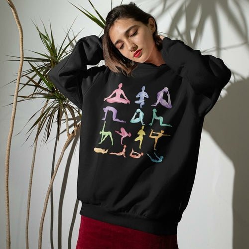 Yoga Theme Crewneck Sweatshirt - JSL FashionSweaters & HoodiesJSL FashionYellow Pandora2222924854